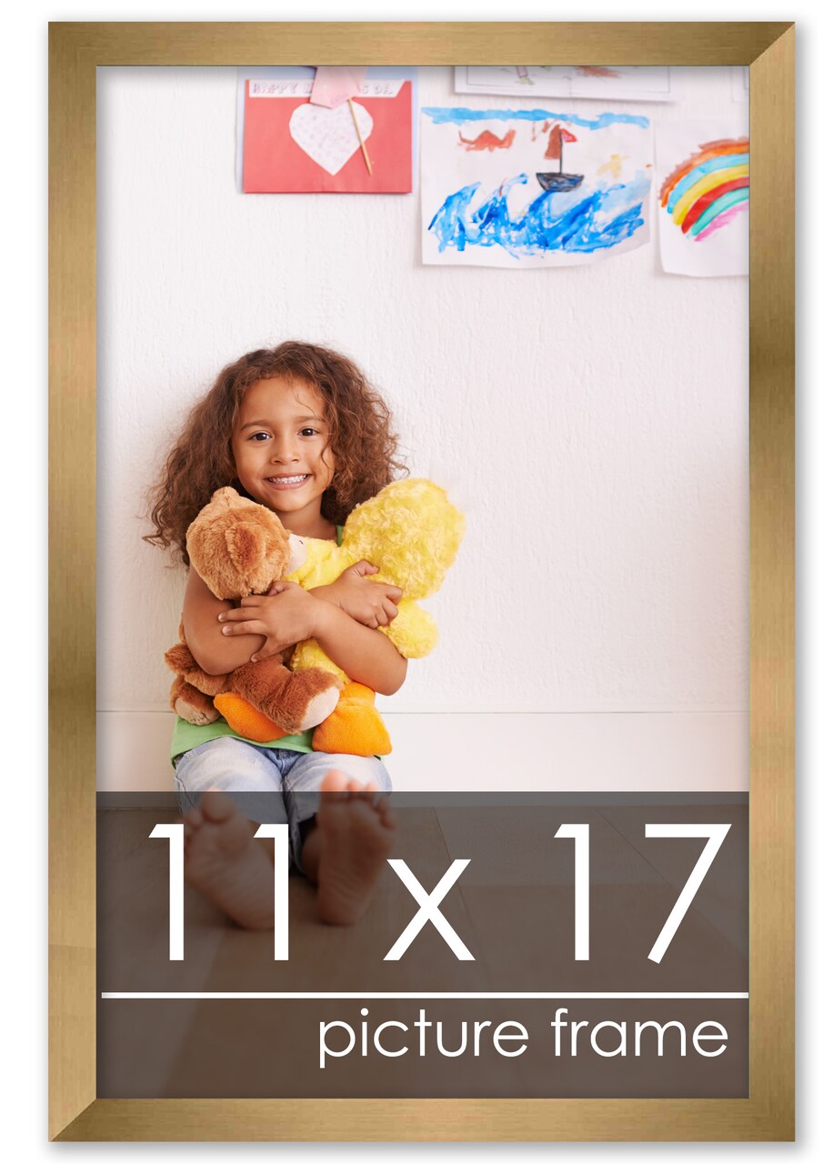 11x17 Solid Wood Picture Frame with UV-Resistant Acrylic & Acid-Free Backing, Available in 6 Finishes: Matte Black, Matte White, Metallic Bronze, Silver, Natural Wood Grain & Mahogany